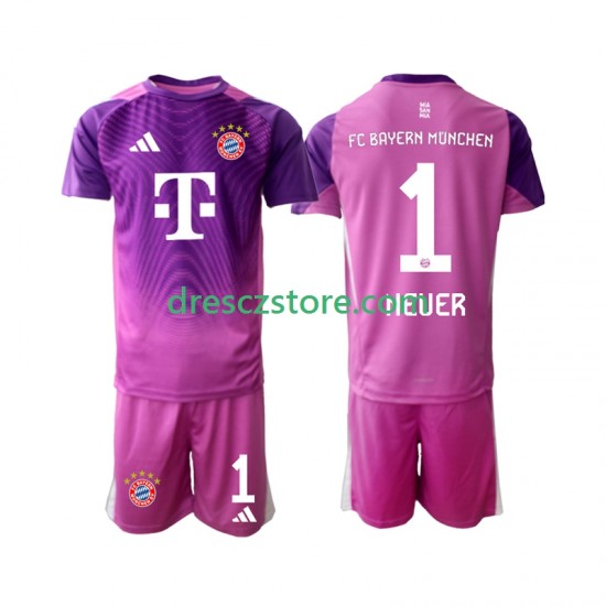 FC Bayern Mnichov Manuel Neuer 1 Brankářské Čtvrtý Dres 2025-2026 Krátký rukáv Děti Fotbalové Dresy