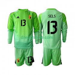 Belgie Matz Sels 13 Brankářské Domácí Dres 2025 Dlouhý rukáv Děti Fotbalové Dresy