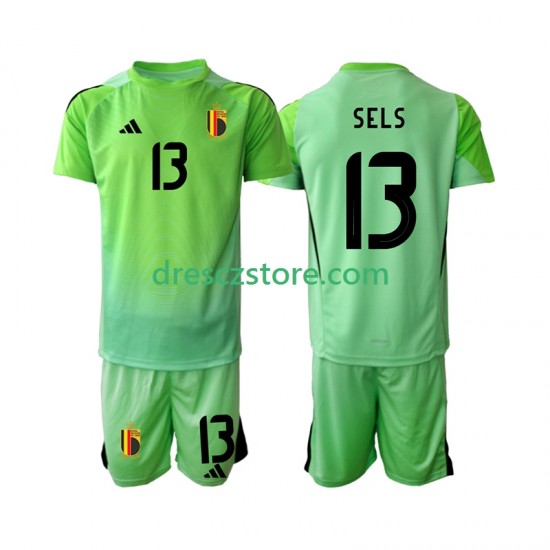 Belgie Matz Sels 13 Brankářské Domácí Dres 2025 Krátký rukáv Děti Fotbalové Dresy