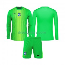 Brazílie Brankářské Domácí Dres 2026 Dlouhý rukáv Děti Fotbalové Dresy