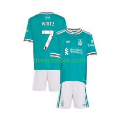 Liverpool Florian Wirtz 7 Alternativní Dres 2025-2026 Krátký rukáv Děti Fotbalové Dresy