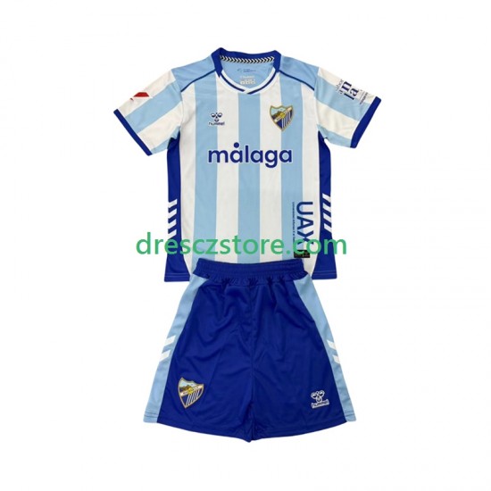 Málaga CF Domácí Dres 2025-2026 Krátký rukáv Děti Fotbalové Dresy