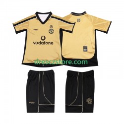 Manchester United Anniversary Football Shirt 2001 Alternativní Dres 2002 Krátký rukáv Děti