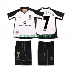 Manchester United BECKHAM 7 Anniversary Football Shirt 2001 Venkovní Dres 2002 Krátký rukáv Děti