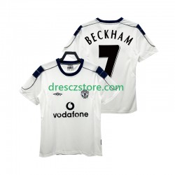 Manchester United BECKHAM 7 2000 2001 Retro Venkovní Dres Krátký rukáv Muže Fotbalové Dresy