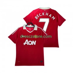 Manchester United BECKHAM 7 Retro Domácí Dres 2011 2010 Krátký rukáv Muže Fotbalové Dresy