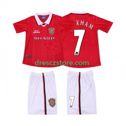 Manchester United BECKHAM 7 2000 Retro Domácí Dres 1999 Krátký rukáv Děti Fotbalové Dresy