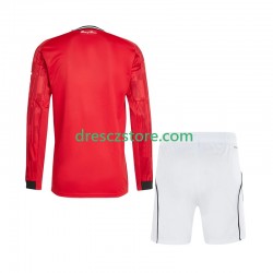 Manchester United Domácí Dres 2025-2026 Dlouhý rukáv Děti Fotbalové Dresy