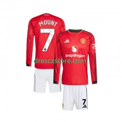 Manchester United Mason Mount 7 Domácí Dres 2025-2026 Dlouhý rukáv Děti Fotbalové Dresy