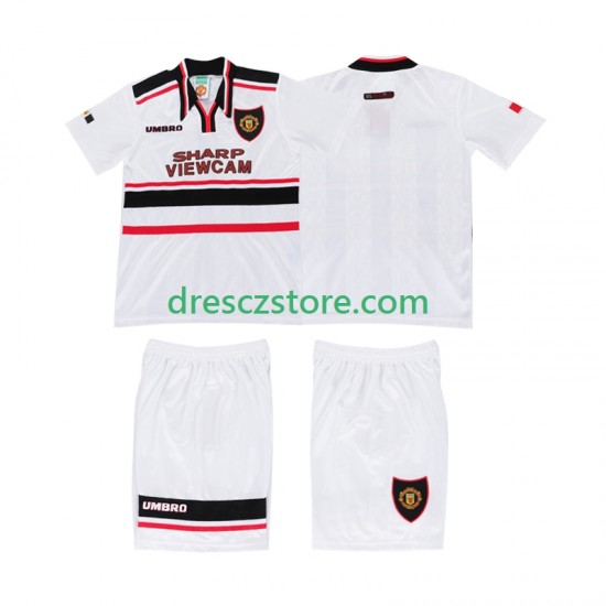 Manchester United Retro Venkovní Dres 1998 Krátký rukáv Děti Fotbalové Dresy