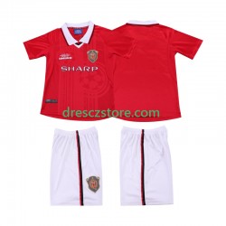Manchester United 2000 Retro Domácí Dres 1999 Krátký rukáv Děti Fotbalové Dresy