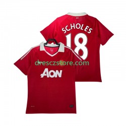 Manchester United SCHOLES 18 Retro Domácí Dres 2011 2010 Krátký rukáv Muže Fotbalové Dresy