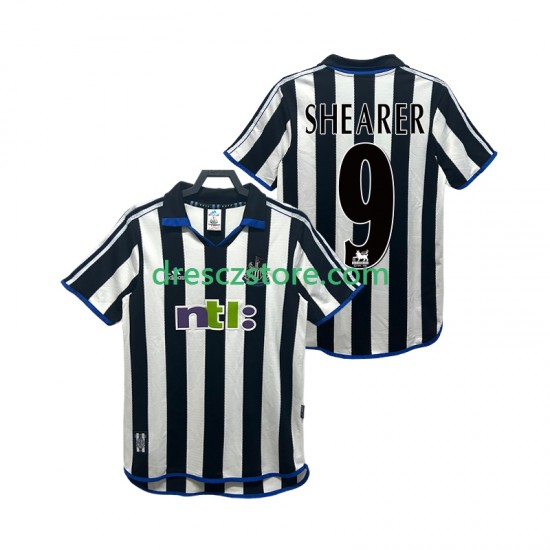 Newcastle United SHEARER 9 2000 2001 Retro Domácí Dres Krátký rukáv Muže Fotbalové Dresy