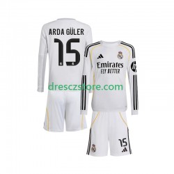 Real Madrid Arda Guler 15 Domácí Dres 2025-2026 Dlouhý rukáv Děti Fotbalové Dresy