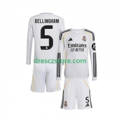 Real Madrid Jude Bellingham 5 Domácí Dres 2025-2026 Dlouhý rukáv Děti Fotbalové Dresy