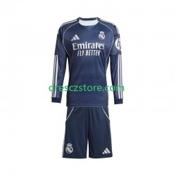 Real Madrid Venkovní Dres 2025-2026 Dlouhý rukáv Děti Fotbalové Dresy