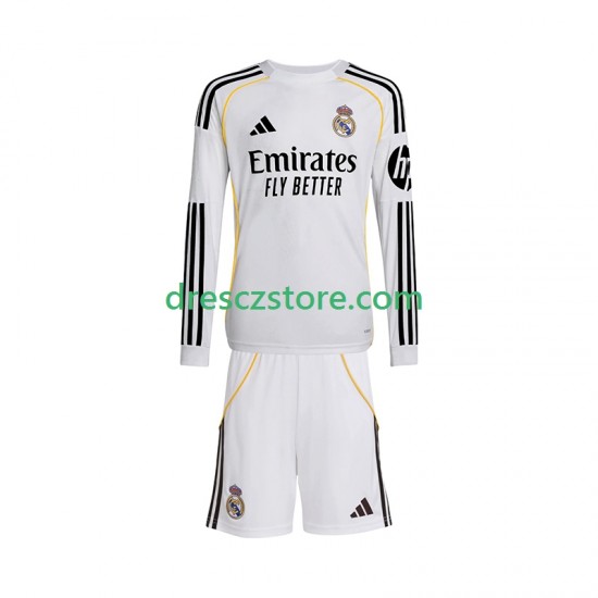 Real Madrid Domácí Dres 2025-2026 Dlouhý rukáv Děti Fotbalové Dresy