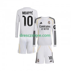 Real Madrid Mbappé Kylian 10 Domácí Dres 2025-2026 Dlouhý rukáv Děti Fotbalové Dresy