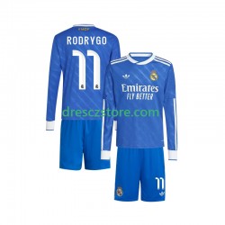 Real Madrid Rodrygo 11 Alternativní Dres 2025-2026 Dlouhý rukáv Děti Fotbalové Dresy