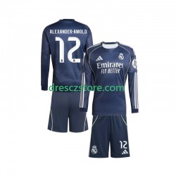 Real Madrid Trent Alexander-Arnold 12 Venkovní Dres 2025-2026 Dlouhý rukáv Děti Fotbalové Dresy