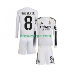 Real Madrid Valverde 8 Domácí Dres 2025-2026 Dlouhý rukáv Děti Fotbalové Dresy