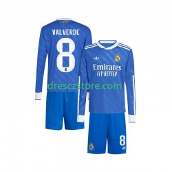 Real Madrid Valverde 8 Alternativní Dres 2025-2026 Dlouhý rukáv Děti Fotbalové Dresy
