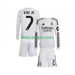 Real Madrid Vinicius Junior 7 Domácí Dres 2025-2026 Dlouhý rukáv Děti Fotbalové Dresy