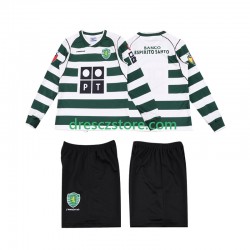 Sporting CP 2001 2003 Retro Domácí Dres Dlouhý rukáv Děti Fotbalové Dresy