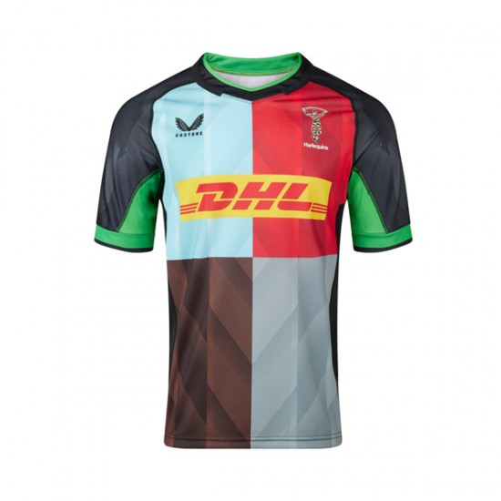 Harlequins Domácí Rugby Dres 2024 Krátký rukáv Muže Fotbalové Dresy