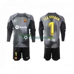 FC Barcelona Ter Stegen 1 Brankářské Venkovní Dres 2022-2023 Dlouhý rukáv Děti Fotbalové Dresy