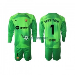 FC Barcelona Ter Stegen 1 Brankářské Domácí Dres 2022-2023 Dlouhý rukáv Děti Fotbalové Dresy