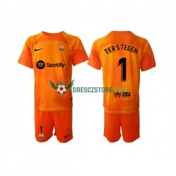 FC Barcelona Ter Stegen 1 Brankářské Alternativní Dres 2022-2023 Krátký rukáv Děti Fotbalové Dresy