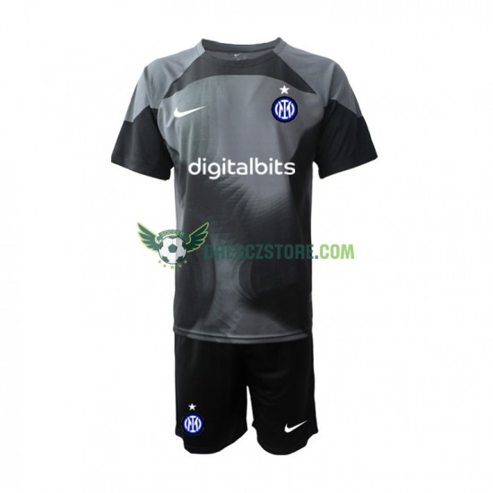 Inter Milán Brankářské Domácí Dres 2022-2023 Krátký rukáv Děti Fotbalové Dresy