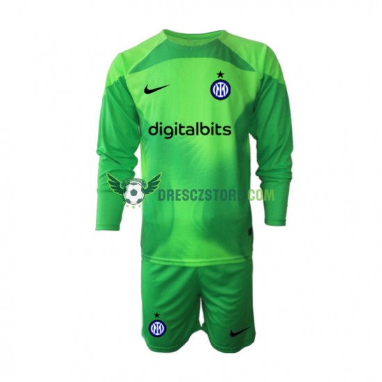 Inter Milán Brankářské Alternativní Dres 2022-2023 Dlouhý rukáv Děti Fotbalové Dresy