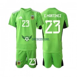 Argentina Emiliano Martinez 23 Brankářské Domácí Dres MS ve fotbale 2022 Krátký rukáv Děti Fotbalové Dresy