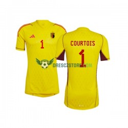 Belgie Courtois 1 Brankářské Venkovní Dres MS ve fotbale 2022 Krátký rukáv Muže Fotbalové Dresy
