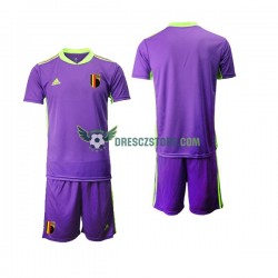 Belgie Courtois 1 Brankářské Venkovní Dres 2021-2022 Krátký rukáv Děti Fotbalové Dresy
