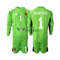 Belgie Courtois 1 Brankářské Domácí Dres 2021-2022 Dlouhý rukáv Děti Fotbalové Dresy