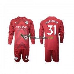 Manchester City Ederson M 31 Brankářské Domácí Dres 2022-2023 Dlouhý rukáv Děti Fotbalové Dresy