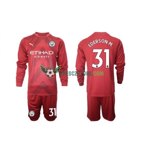Manchester City Ederson M 31 Brankářské Domácí Dres 2022-2023 Dlouhý rukáv Děti Fotbalové Dresy
