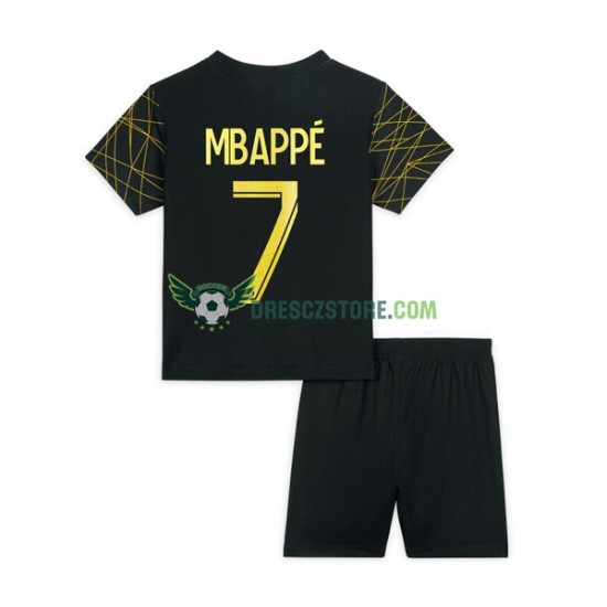Paris Saint-Germain Mbappé 7 Čtvrtý Dres 2022-2023 Krátký rukáv Děti Fotbalové Dresy