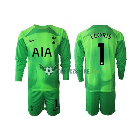 Tottenham Hotspur Hugo Lloris 1 Brankářské Venkovní Dres 2022-2023 Dlouhý rukáv Děti Fotbalové Dresy