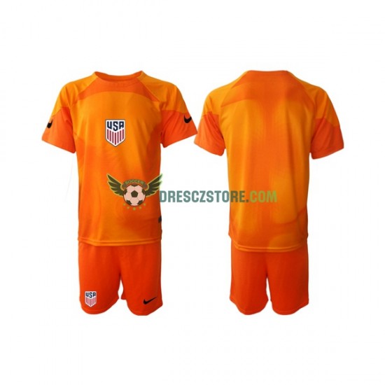 Spojené Státy Americké Brankářské Domácí Dres MS ve fotbale 2022 Krátký rukáv Děti Fotbalové Dresy
