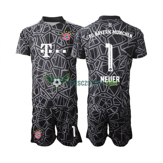 FC Bayern Mnichov Manuel Neuer 1 Brankářské Domácí Dres 2022-2023 Krátký rukáv Děti Fotbalové Dresy
