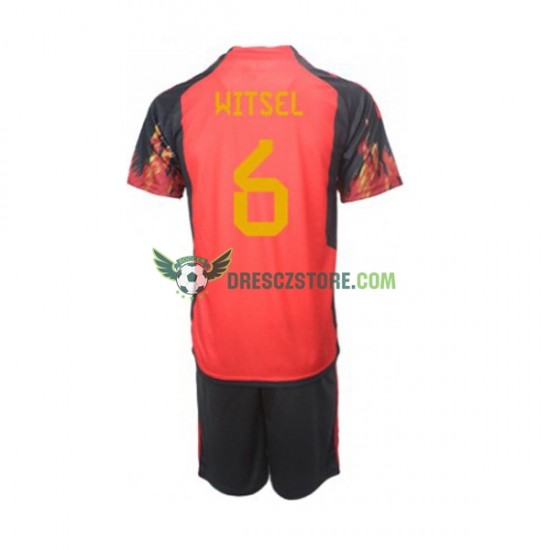 Belgie Axel Witsel 6 Domácí Dres MS ve fotbale 2022 Krátký rukáv Děti Fotbalové Dresy