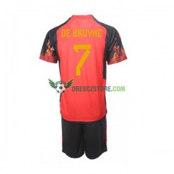 Belgie De Bruyne 7 Domácí Dres MS ve fotbale 2022 Krátký rukáv Děti Fotbalové Dresy