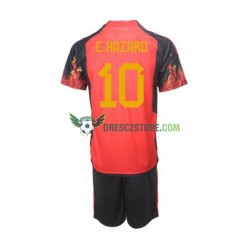 Belgie Hazard 10 Domácí Dres MS ve fotbale 2022 Krátký rukáv Děti Fotbalové Dresy