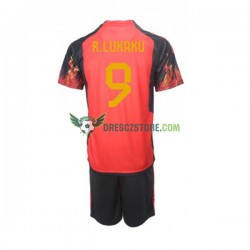 Belgie Lukaku 9 Domácí Dres MS ve fotbale 2022 Krátký rukáv Děti Fotbalové Dresy