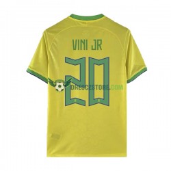Brazílie Vinicius Junior 20 Domácí Dres MS ve fotbale 2022 Krátký rukáv Muže Fotbalové Dresy