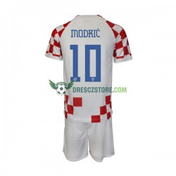 Chorvatsko Modrić 10 Domácí Dres MS ve fotbale 2022 Krátký rukáv Děti Fotbalové Dresy